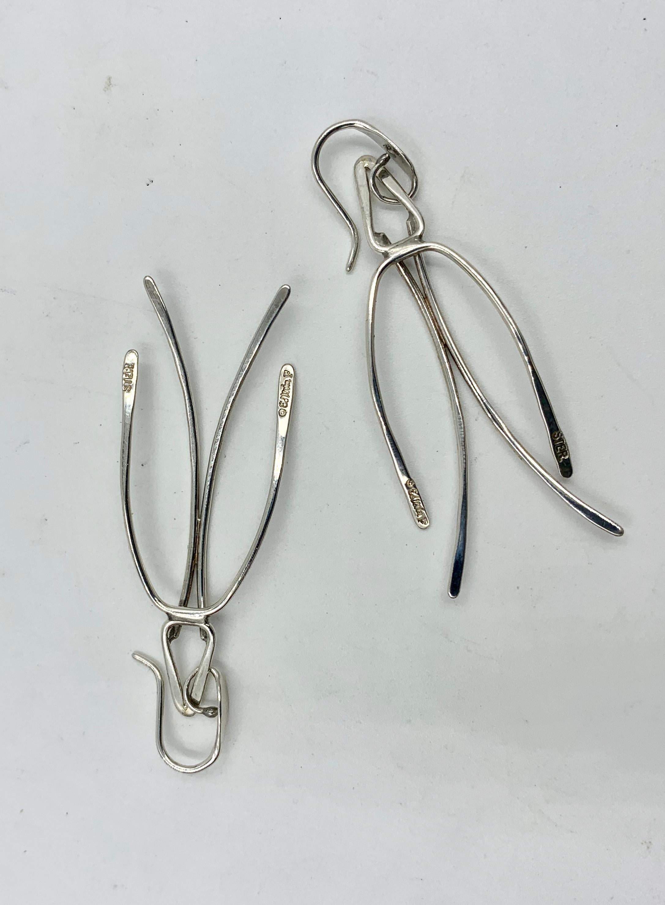 dangle drop earrings silver