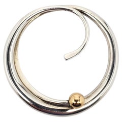 Ed Levin Anhänger aus Sterlingsilber mit 14-karätigem Gold in Spiralform #24688