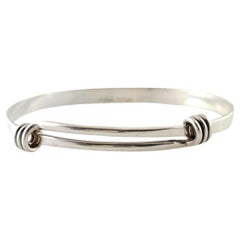 Ed Levin Sterling Silver Adjustable Slide Bangle Bracelet #17475