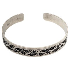 Ed Levin Sterling Silver Floral Cuff Bracelet #20251