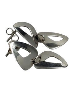 Orecchini pendenti geometrici in argento sterling di Ed Levin #24684