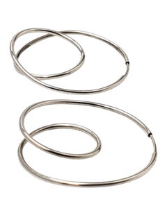 Orecchini a cerchio con doppia spirale in argento sterling in stile modernista di Ed Levin #24685