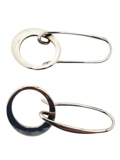 Ed Levin Sterling Silver Oval Open Circle Drop Earrings #24709