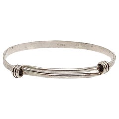 Pulsera brazalete deslizante de plata de ley con la firma de Ed Levin #15367