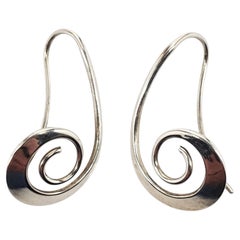 Orecchini a spirale pendenti in argento sterling di Ed Levin #24687