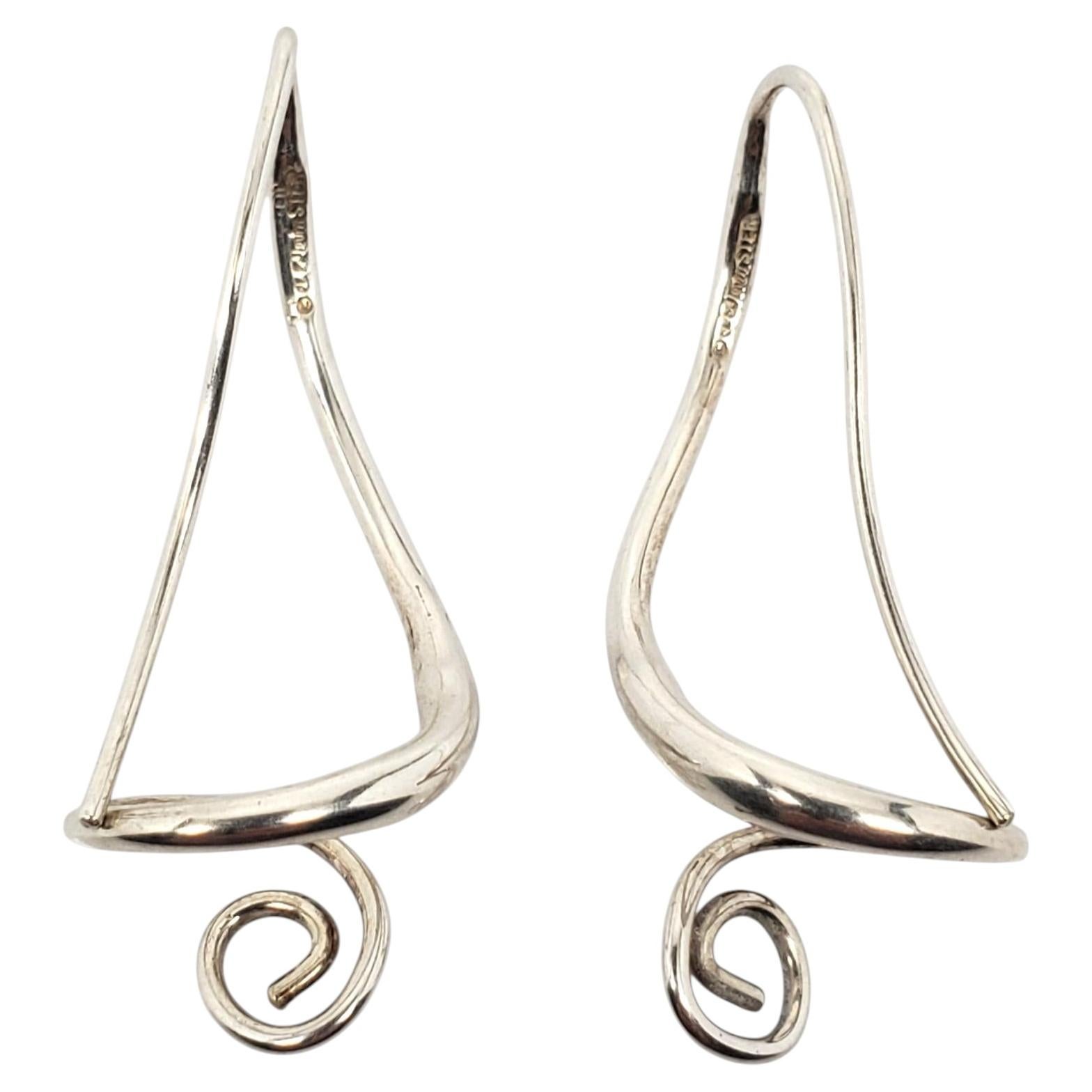Ed Levin Sterling Silver Spiral Drop Earrings #24702
