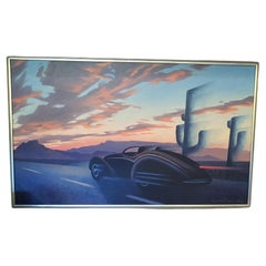 Ed Mell Desert Vibe Sunset oil on canvas original painting