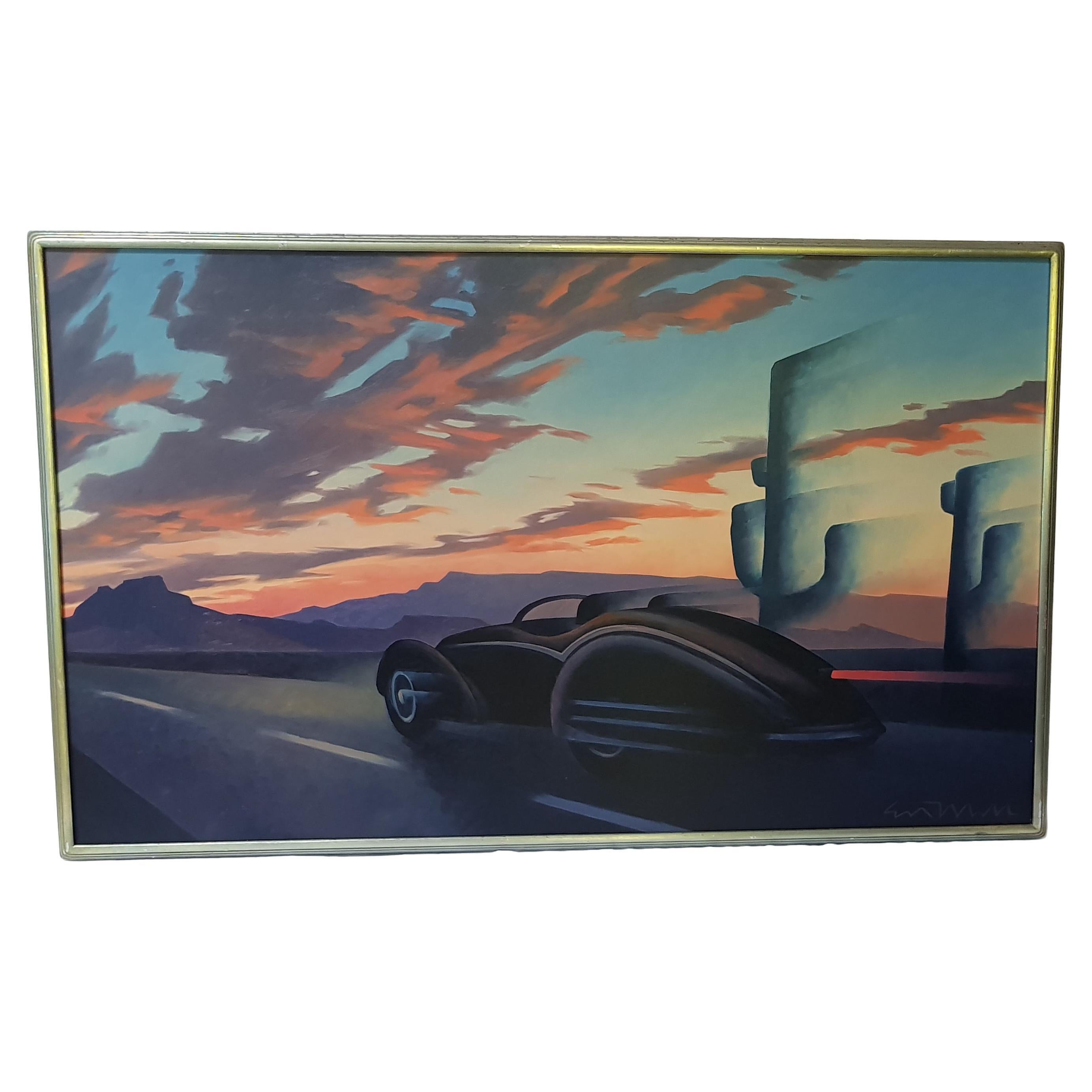 Ed Mell Desert Vibe Sunset Öl auf Leinwand Originalgemälde im Zustand „Hervorragend“ im Angebot in Palm Beach, FL