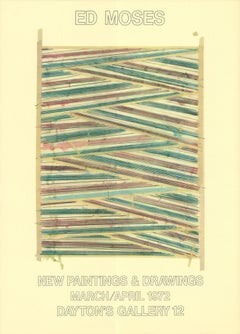 Ed Moses 'New Paintings & Drawings' Poster d'epoca, 1972