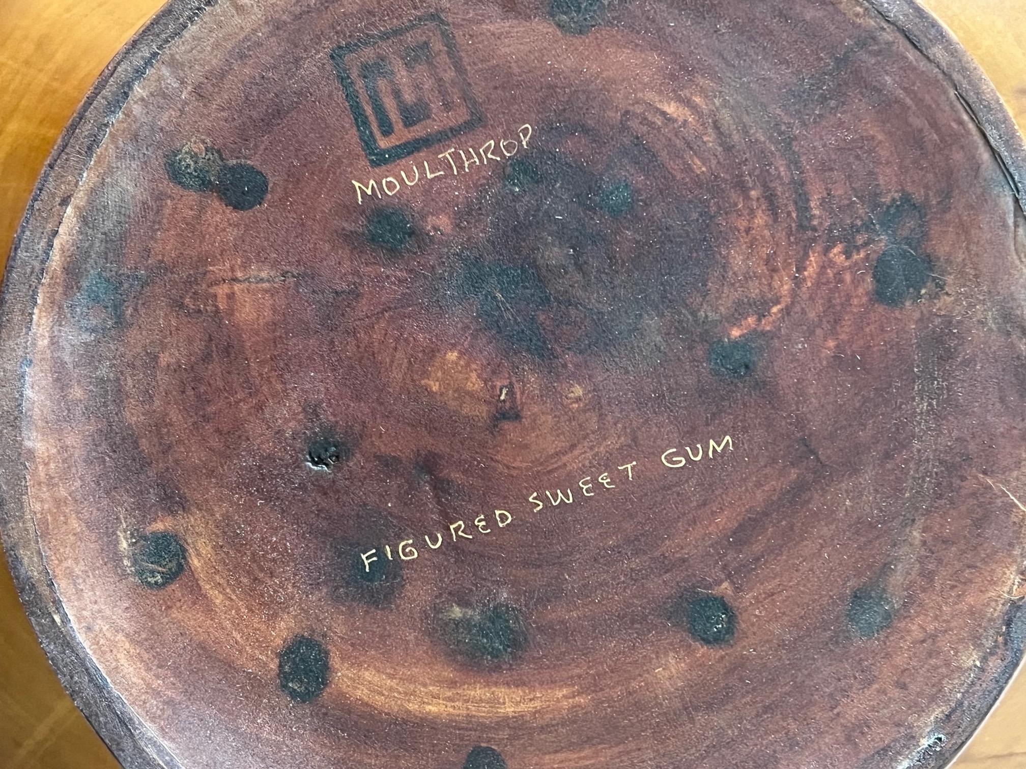 American Ed Moulthrop Large Bowl in Figured Sweetgum Wood For Sale