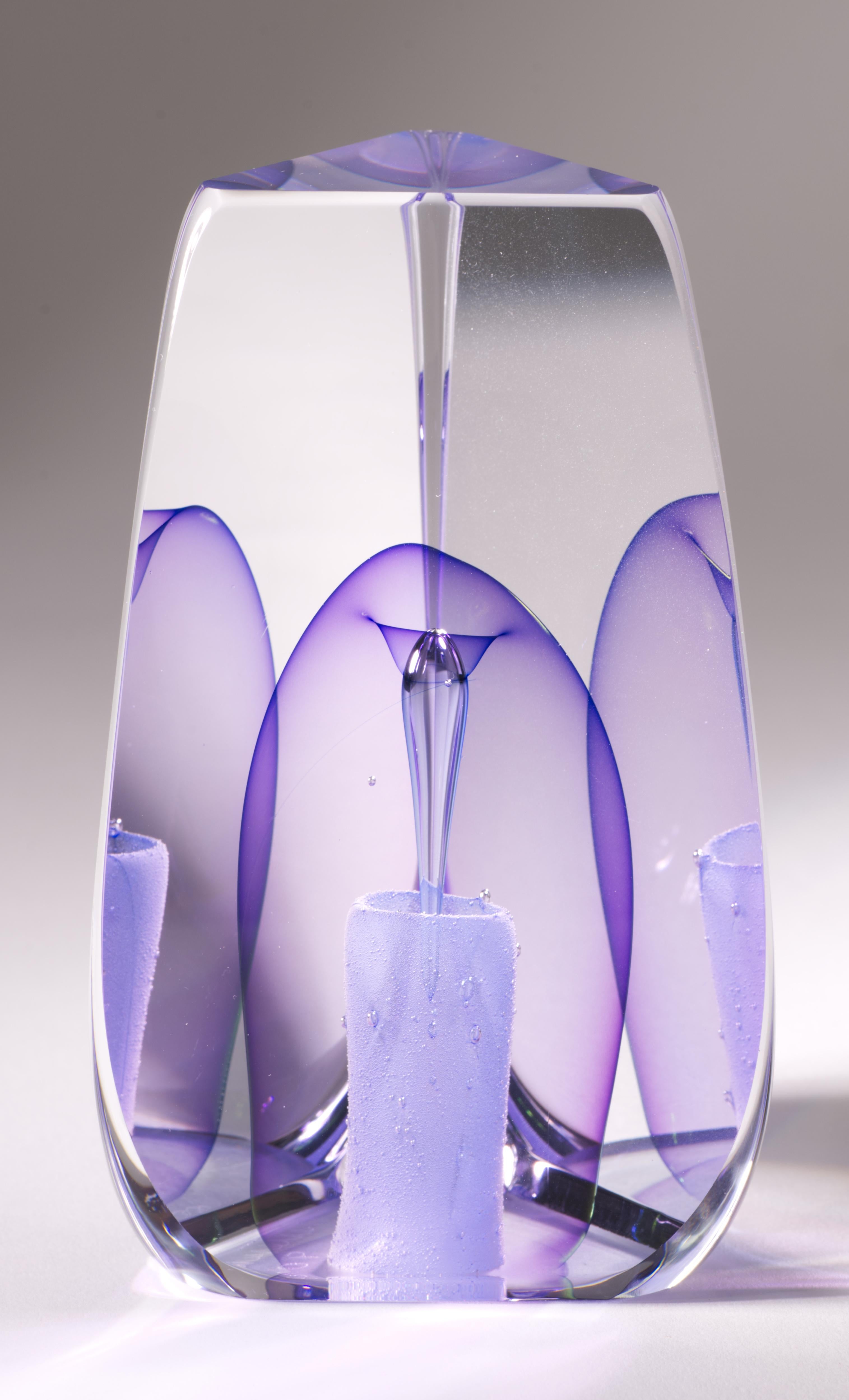 Fait main Sculpture Op Art Sommerso d'Ed Nesteruk, American Studio Glass