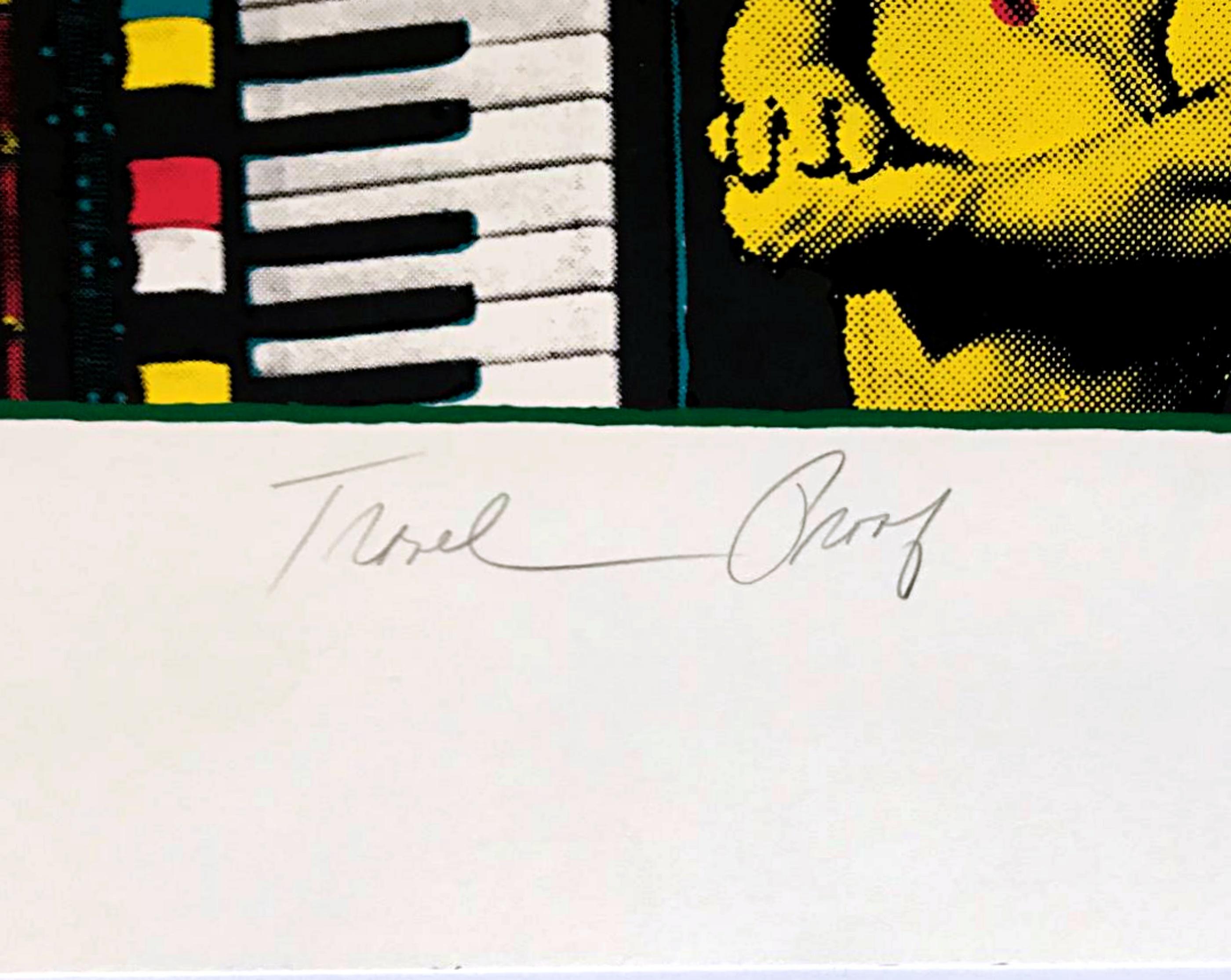 BAD (silkscreen and lithograph print), unique signed by renowned Chicago artist - Gray Figurative Print by Ed Paschke