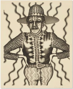 Hubert, Ed Paschke, lithograph on paper, black ink