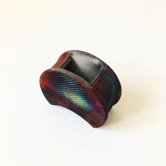 Ed Risak Raku Pottery Bud Vase