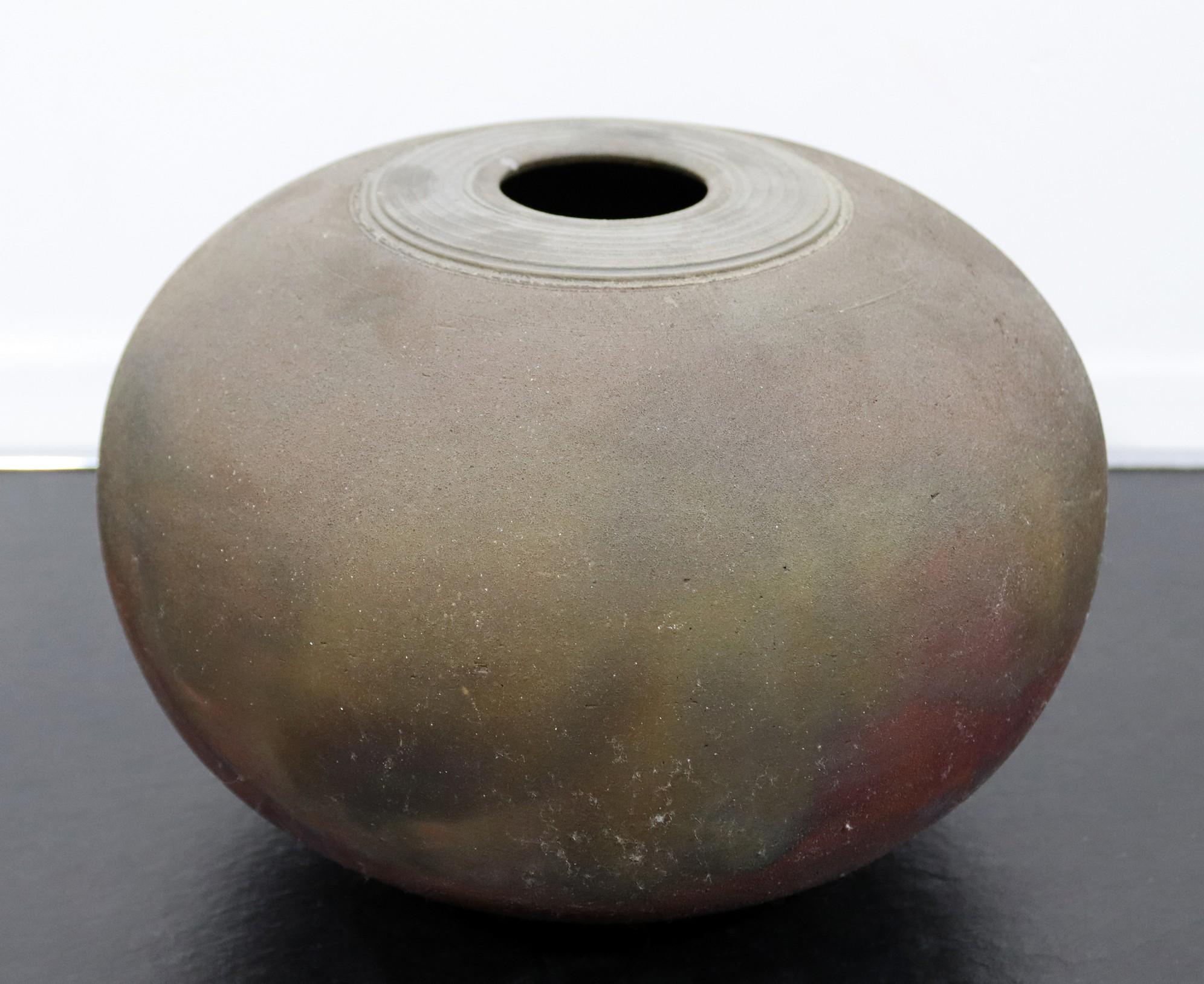 Ed Risak Small Sphere Traditional Raku Ceramic Sculpture 1