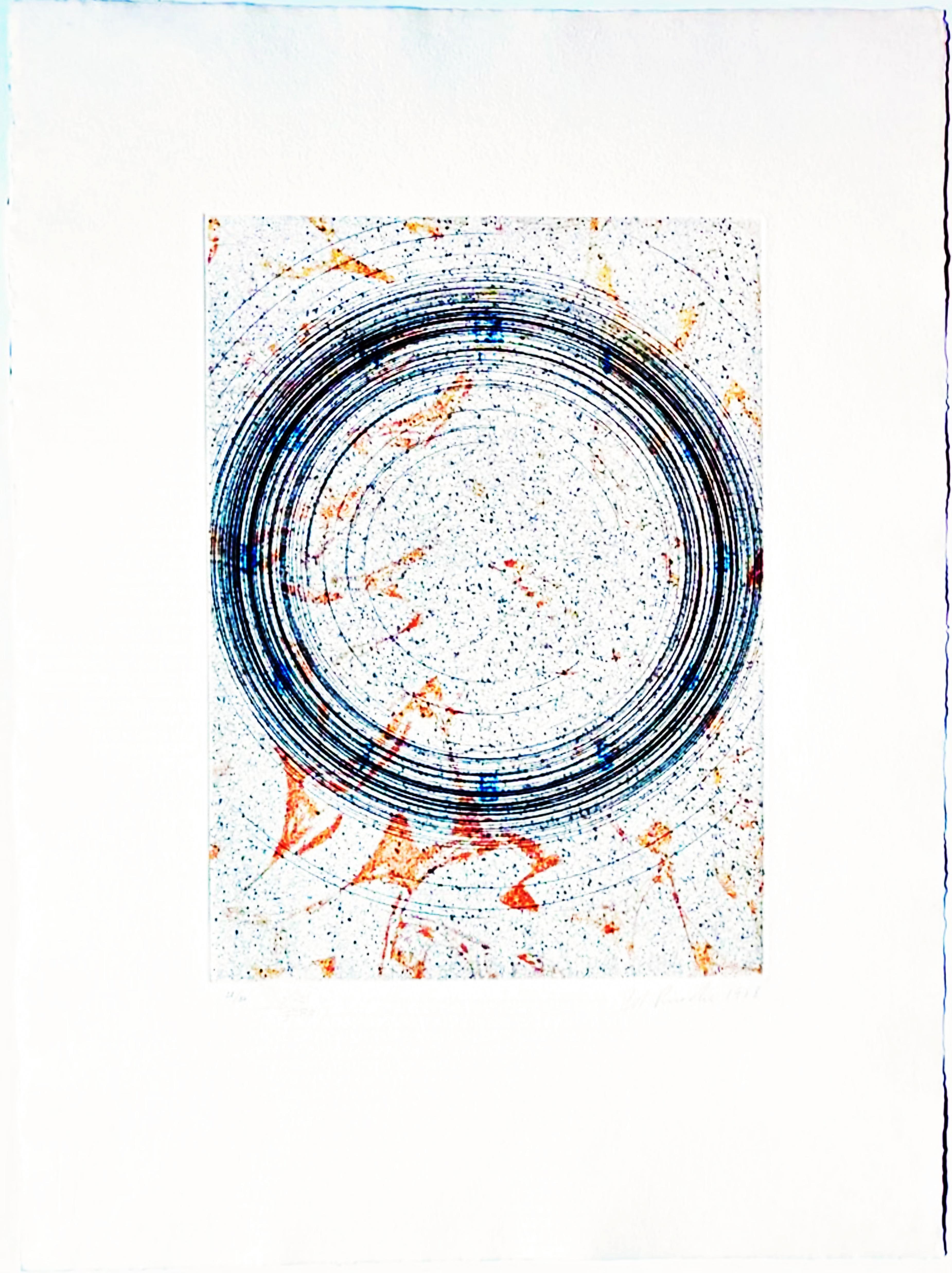 Abstract Print de Ed Ruscha and Billy Al Bengston - Zapata-Tiempo firmado/N por AMBOS Ed Ruscha y Billy Al Bengston, Aguafuerte y Aguatinta