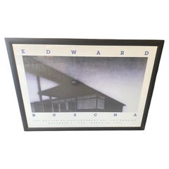 Ed Ruscha Large Encadrement Vintage LACMA Exhibition Lithograph Poster Standard, 1990