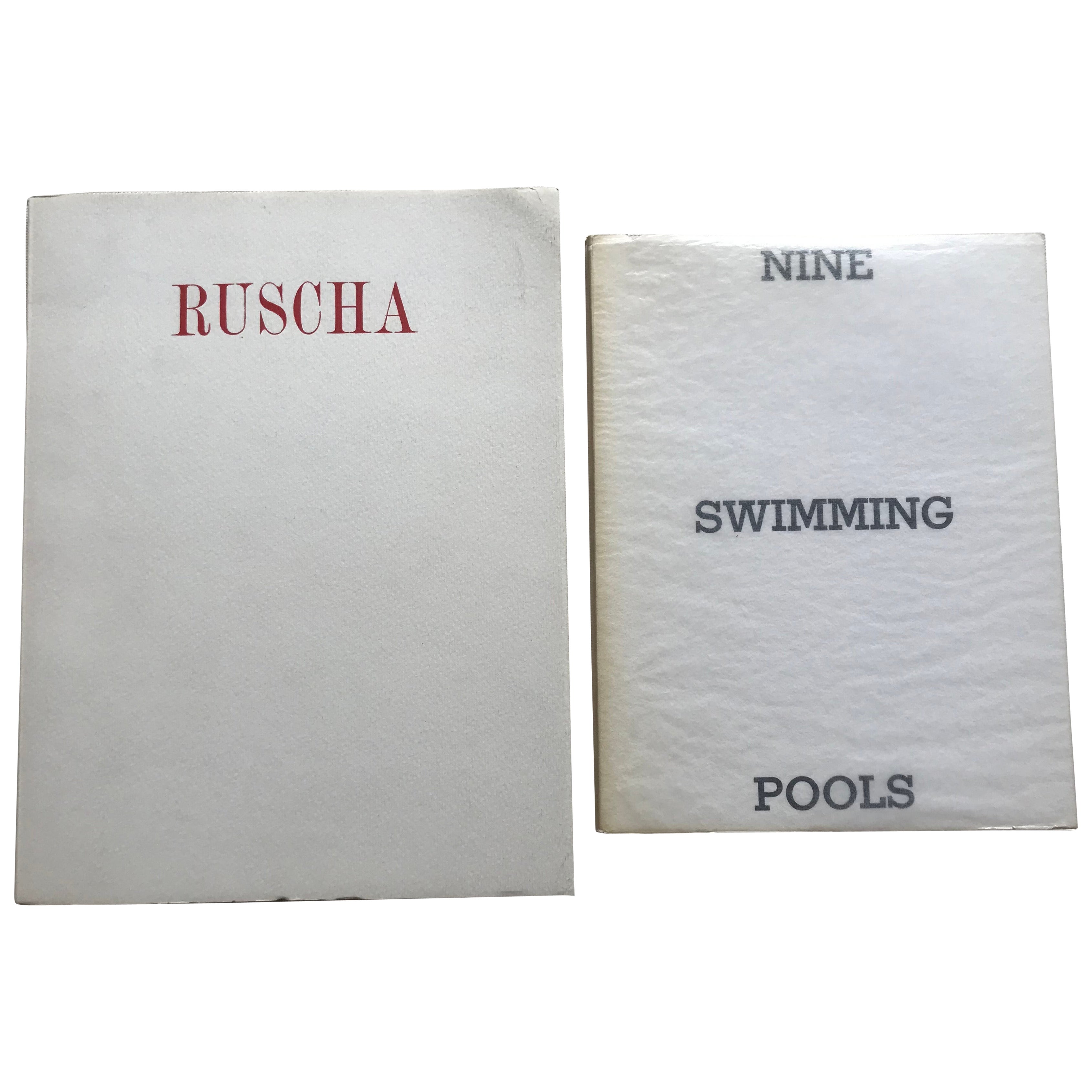 Ed Ruscha Pair of Art Books 
Nine Swimming Pools + Ruscha
 One Signed, 1968
