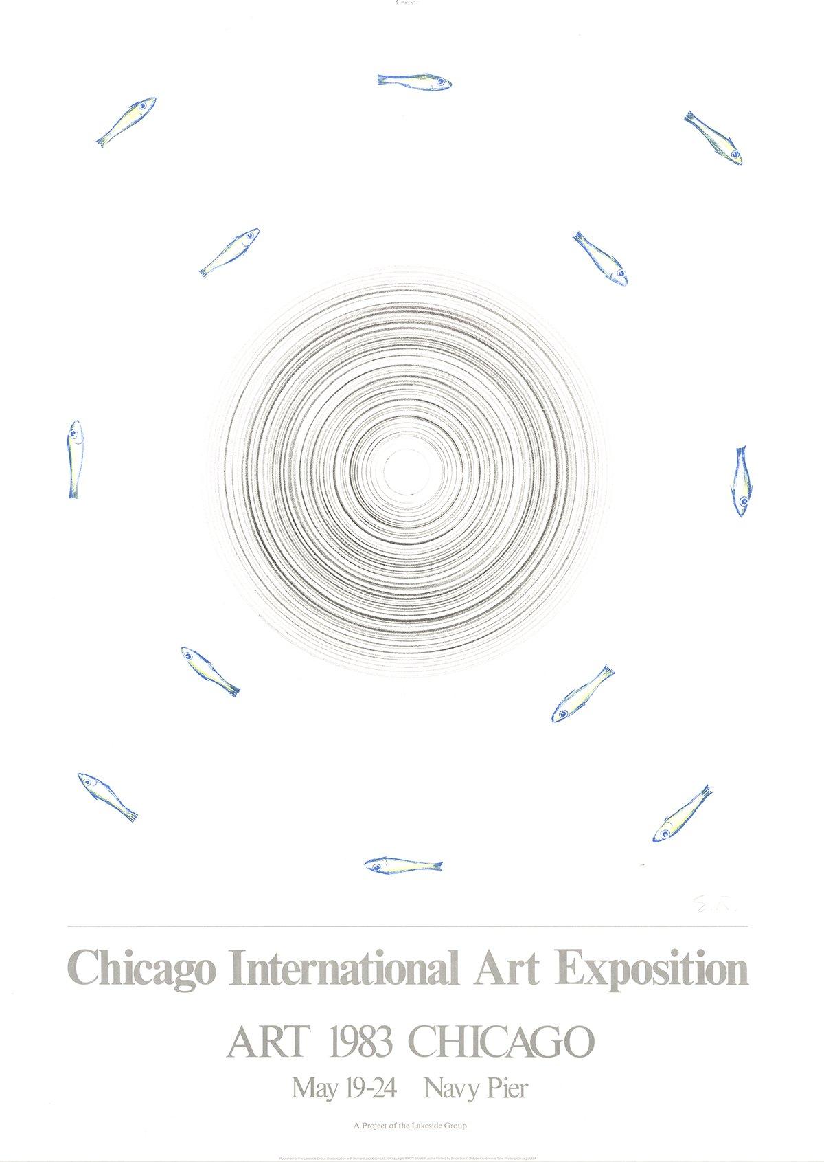 D'après Edward Ruscha, « Chicago International Art Exposition » 1983, original - Print de Ed Ruscha