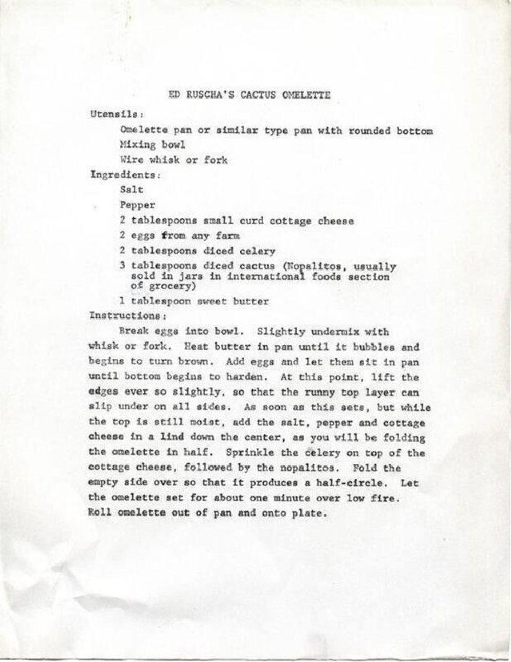 Cactus Omelette By Ed Ruscha For Sale 1