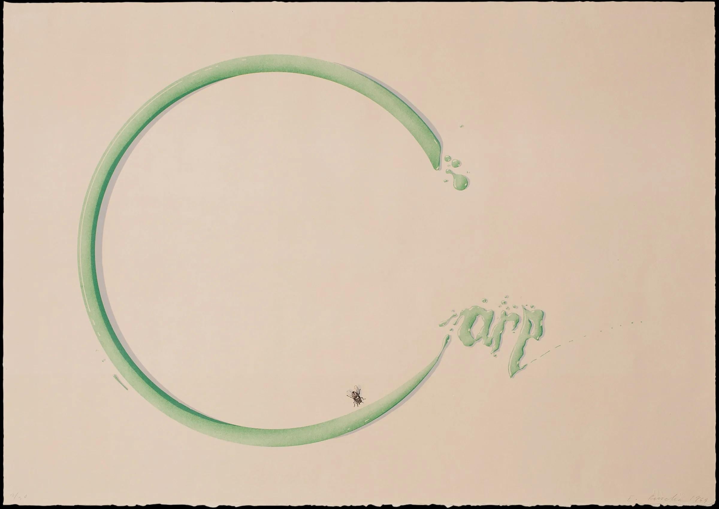 Ed Ruscha Figurative Print - Carp with Fly