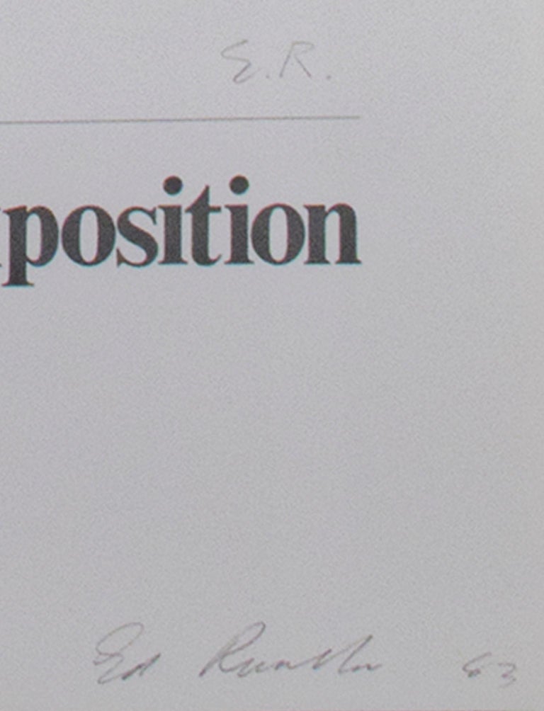 Ed Ruscha "Chicago International Art Exhibition