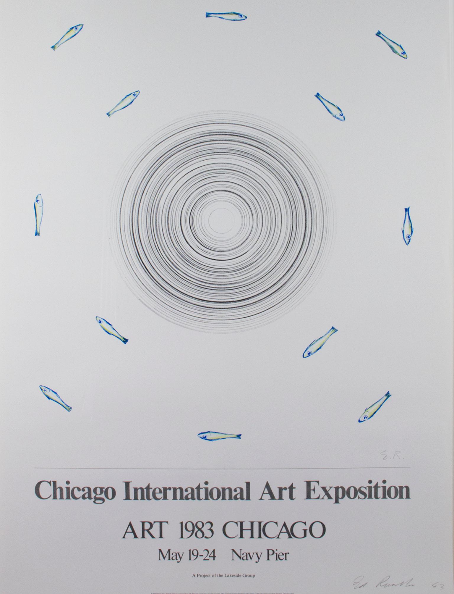 (After) Ed Ruscha Abstract Print - "Chicago International Art Exhibition, " Abstract Exhibition Poster 