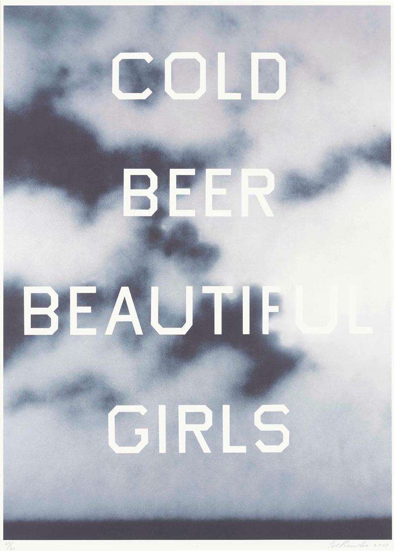Cold Beers Beautiful Girls - Print by Ed Ruscha