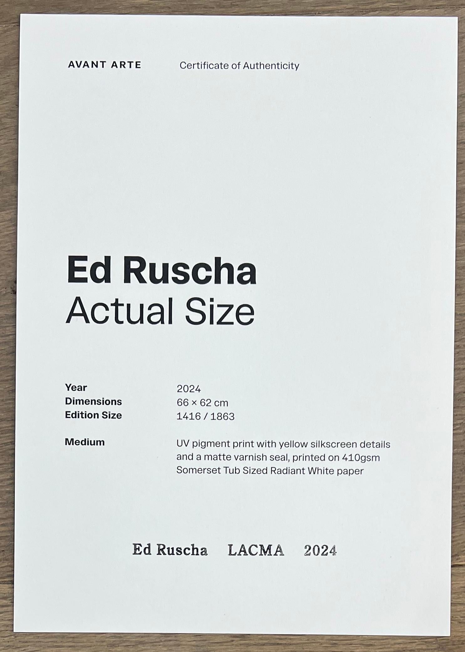 Ed Ruscha - Tamaño real en venta 7