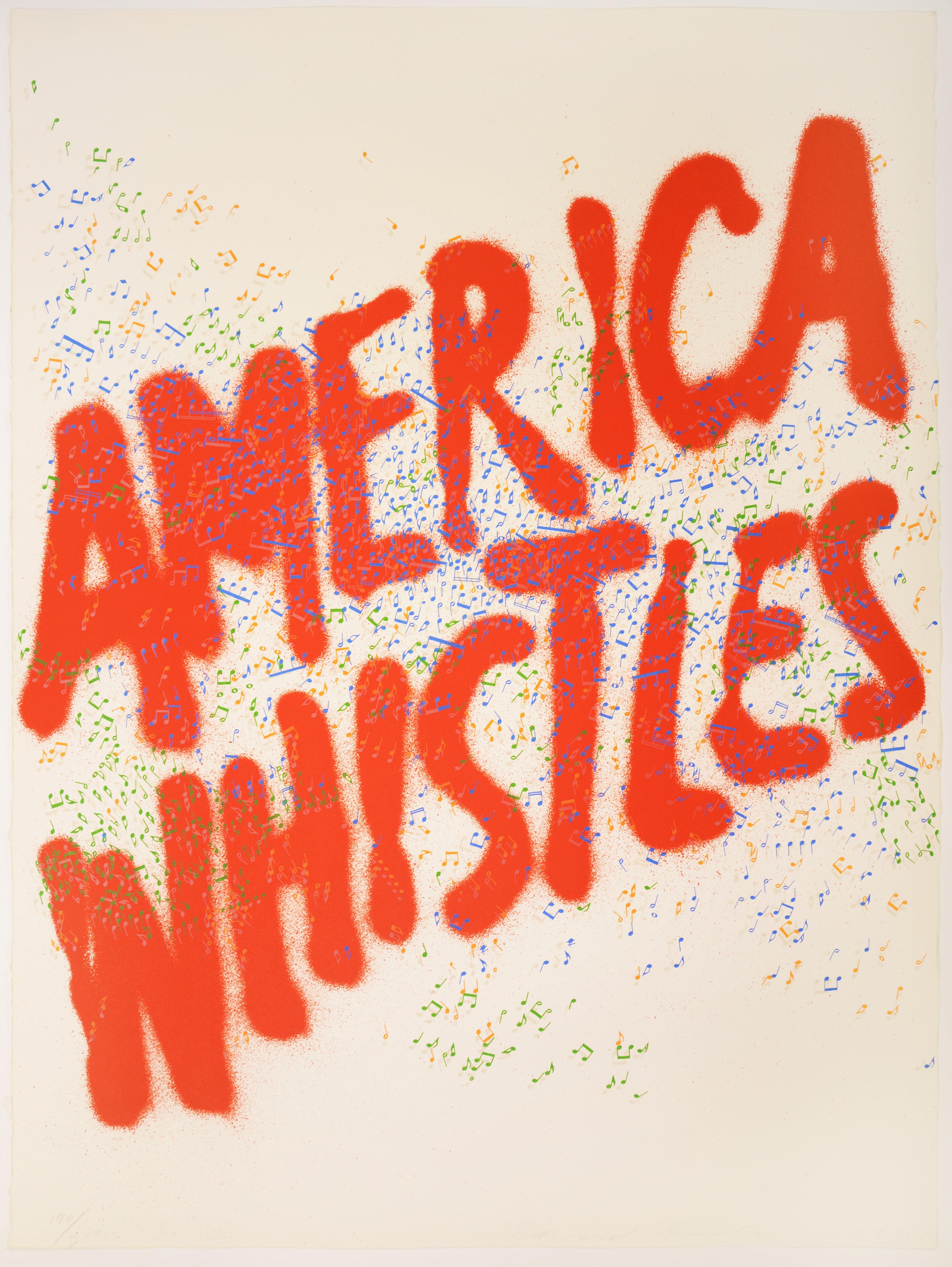 Ed Ruscha, America Whistles, lithograph, signed, 1975 1