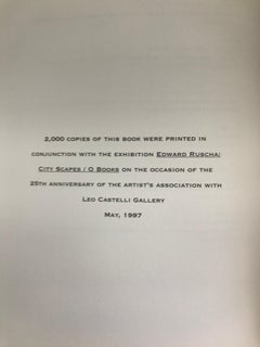 Ed Ruscha Cityscapes O Books, 1997