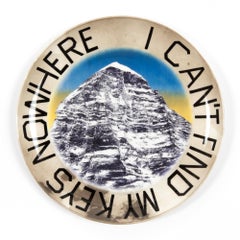 Ed Ruscha, I Can't Find My Keys Nowhere - Porcelain Plate