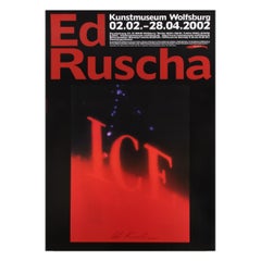 Ed Ruscha, Hielo - Cartel de exposición firmado, Kunstmuseum Wolfsburg, 2002
