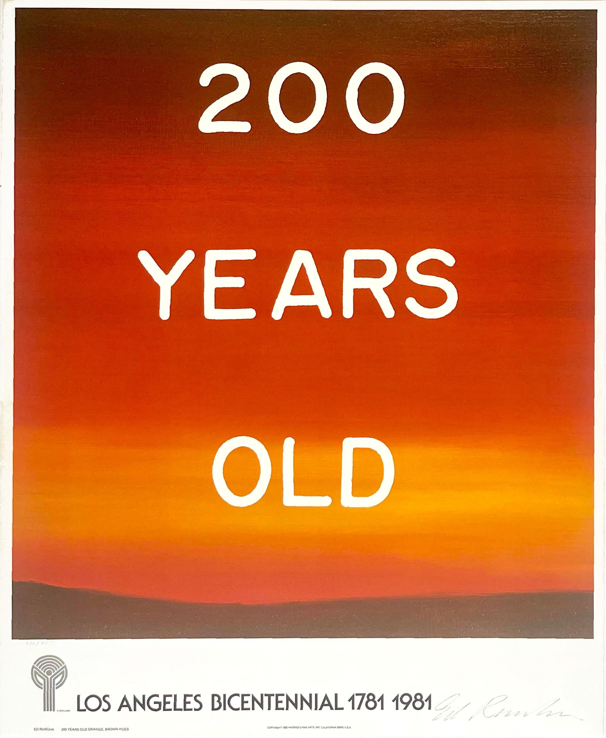 Ed Ruscha, Lithographie zur Zweihundertjahrfeier von Los Angeles: 200 Years Old, selten signiert/N ed. im Angebot 1