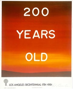 Ed Ruscha, Los Angeles Bicentennial Lithograph: 200 Years Old, rare Signed/N ed.