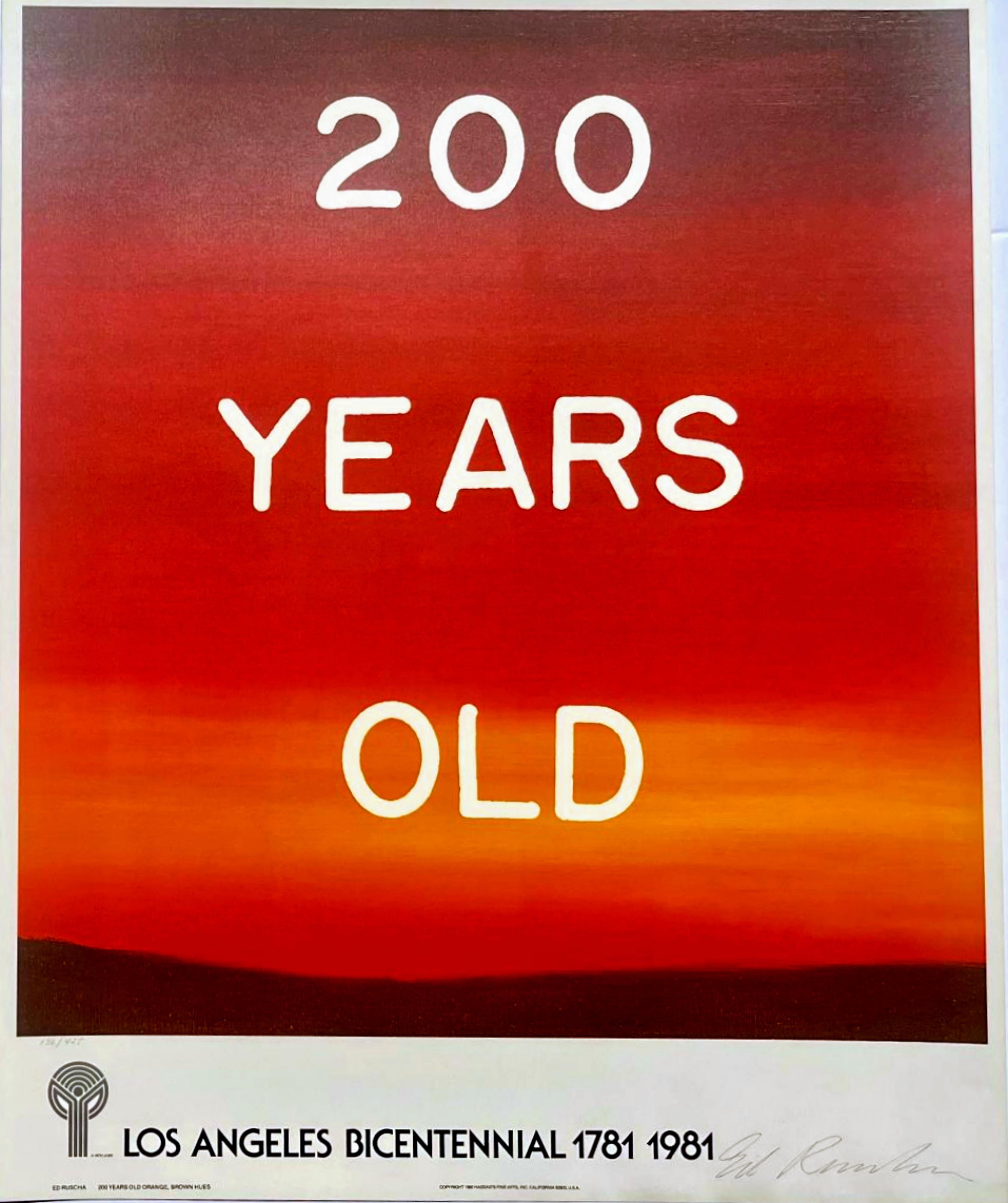 Ed Ruscha, Litografía del Bicentenario de Los Ángeles, 200 años, rara edición Firmada/N.