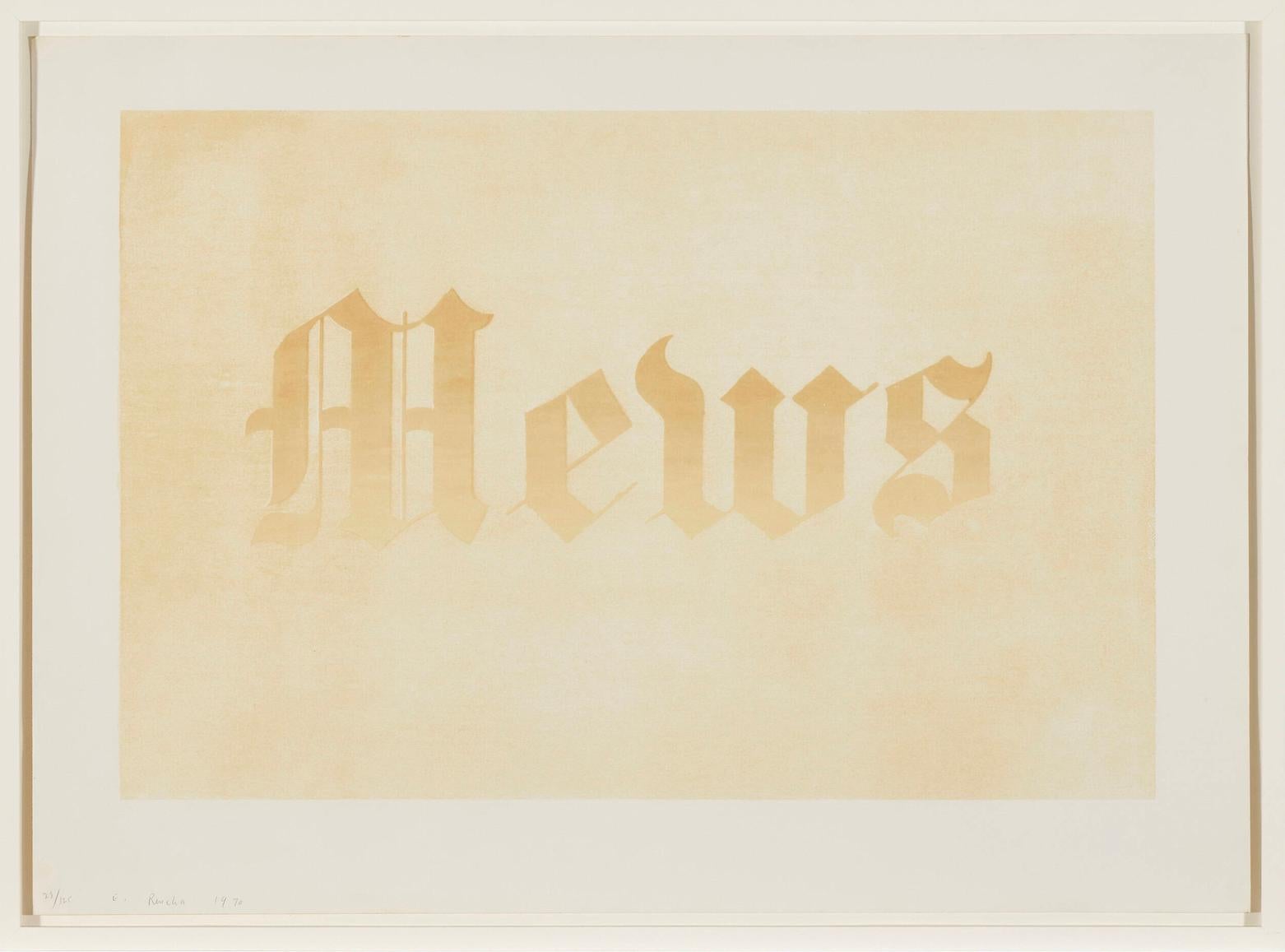 Ed Ruscha « Mews » sérigraphie organique 1970 en vente 1