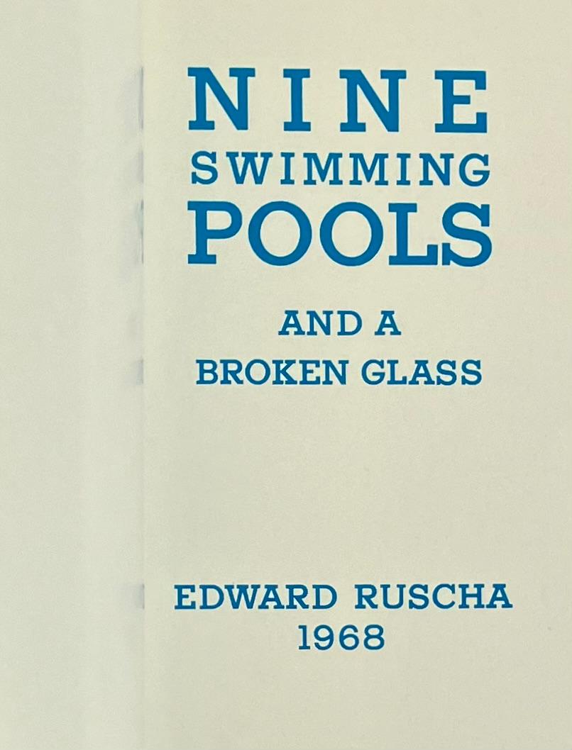 Nine Swimming Pools and a Broken Glass d'Ed Ruscha, 1968 (1ère édition) en vente 2