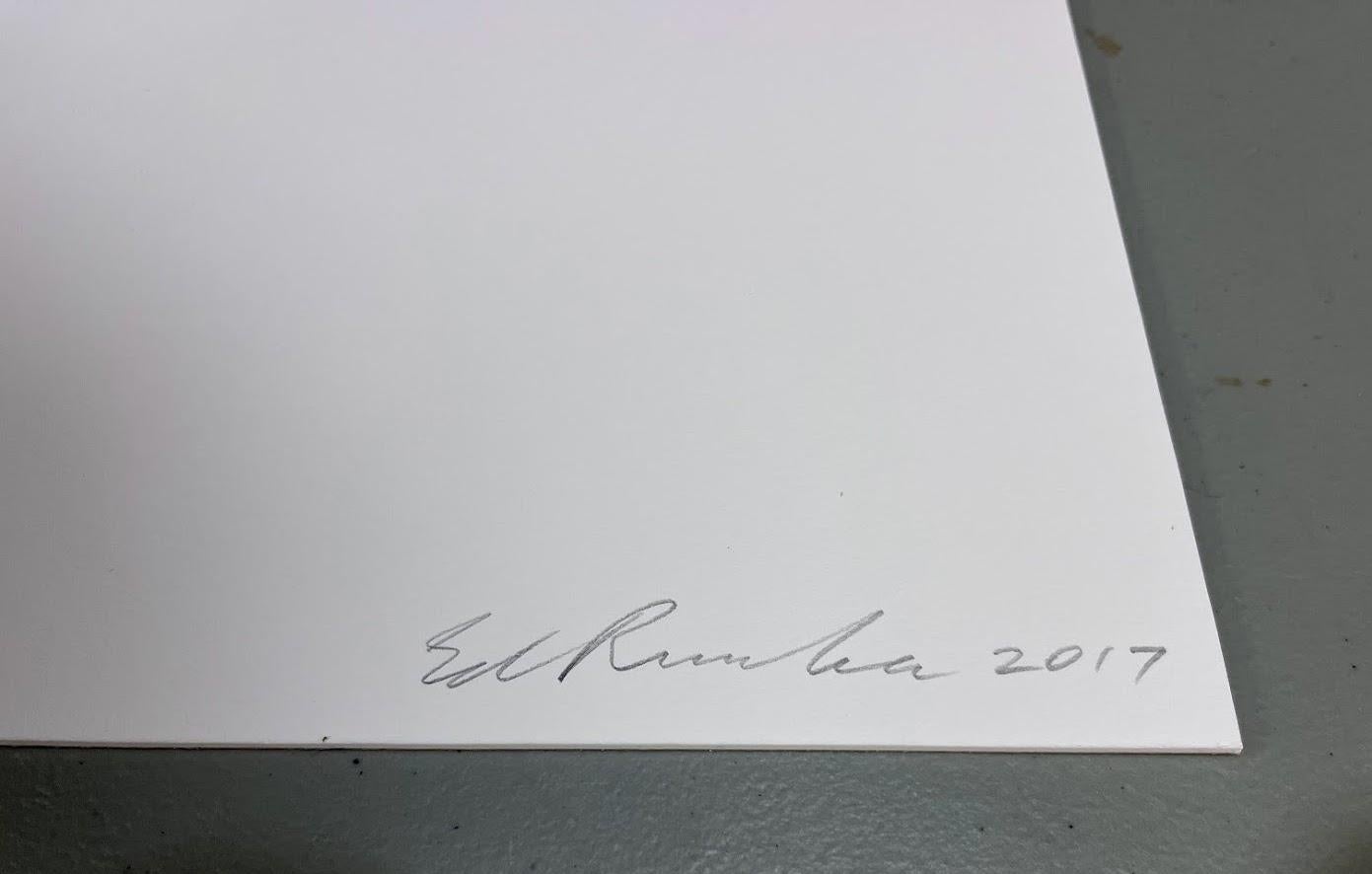Ed Ruscha „Note“ Signierter fünffarbiger Siebdruck auf Sandpapier 2017 im Angebot 2