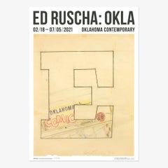 Ed Ruscha: OKLA, cartel original de la exposición Oklahoma Contemporary, Oklahoma-E