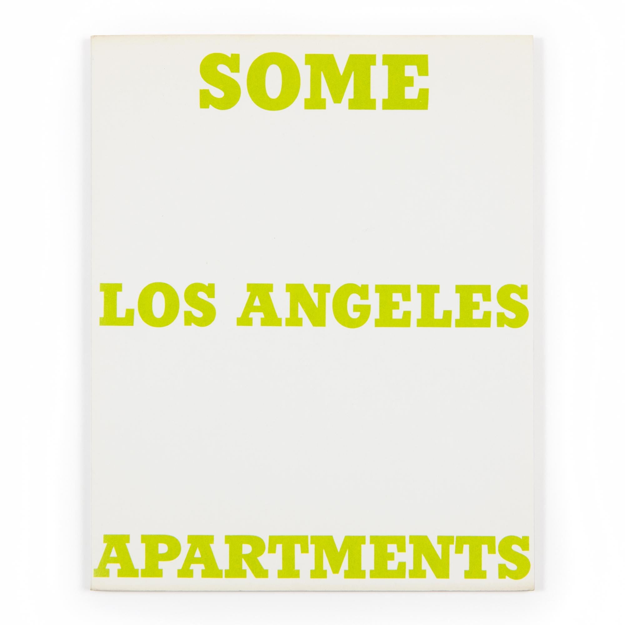 Ed Ruscha (American, b.1937)
Some Los Angeles Apartments, 1965/1970
Medium: Artist’s book (black offset printing on 100 lb. white Vicksburg Vellum text paper)
Dimensions: 17.8 x 14 x 0.5 cm (7 x 5 1/2 x 3/16 in)
Edition size: 3000 (2nd