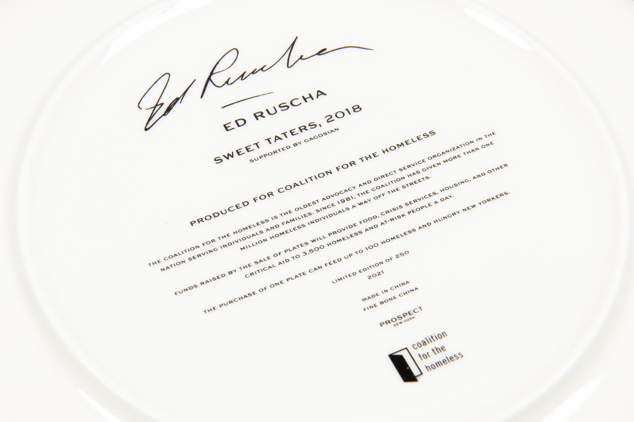 Ed Ruscha, Sweet Taters - Limited Edition Plate, Pop Art, Conceptual Art For Sale 3