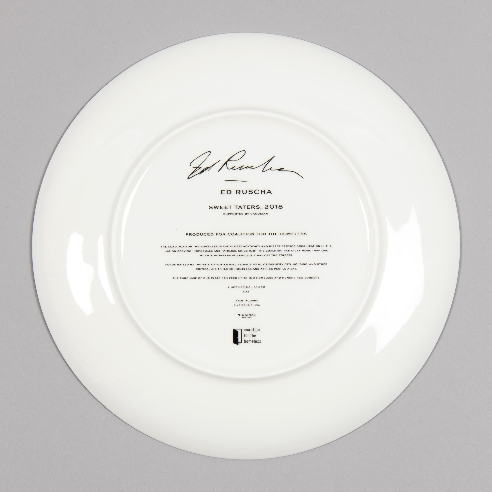 Ed Ruscha, Sweet Taters - Limited Edition Plate, Pop Art, Conceptual Art For Sale 5