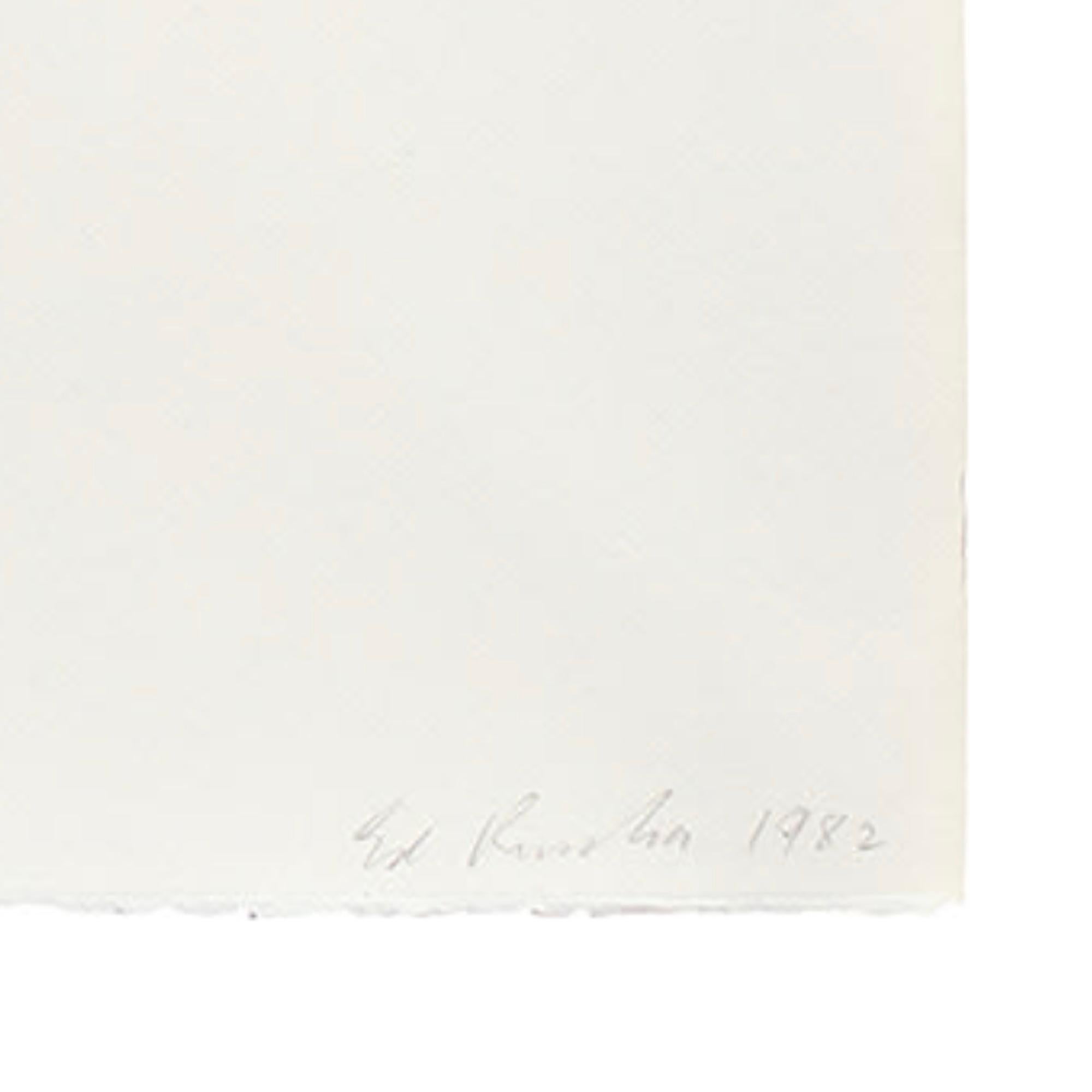 Ed Ruscha 'Il ventaglio e i suoi dintorni' Litografia firmata 1982 1