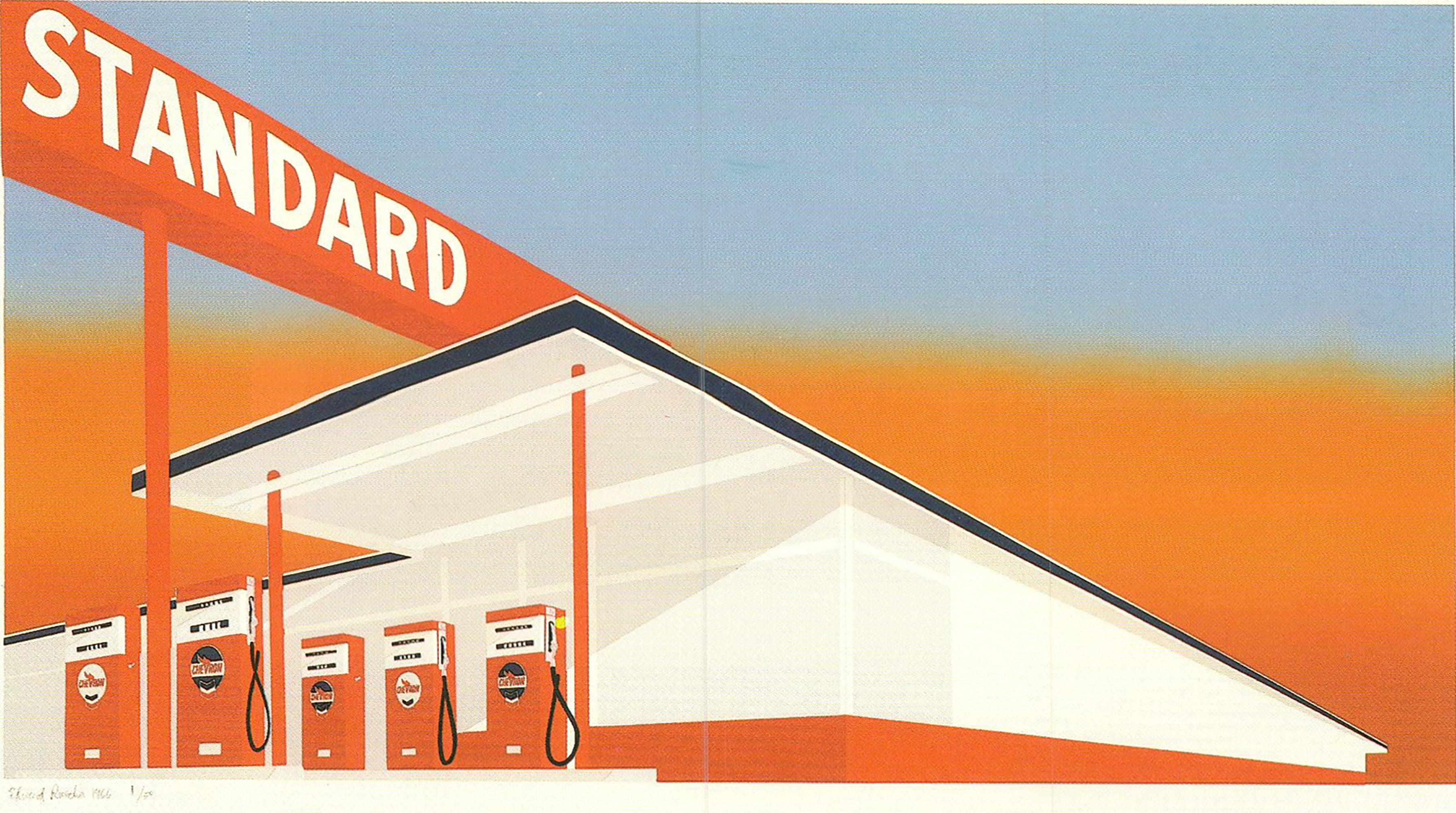 Lithographie offset tirée d'un portefeuille de six estampes publié par le Museum of Modern Art, aujourd'hui épuisé.

La Standard Station d'Ed Ruscha fait partie de ses images les plus emblématiques, résumant sa fascination pour le paysage américain,