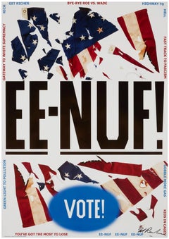 Affiche lithographique offset intitulée EE-NUF! (signée à la main par Ed Ruscha)