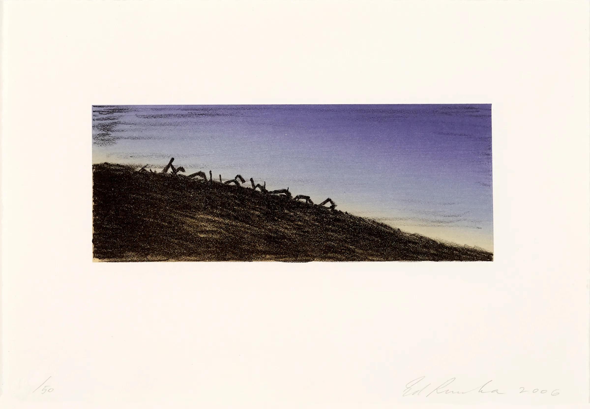 Ed Ruscha Landscape Print - Further Landmark Decay