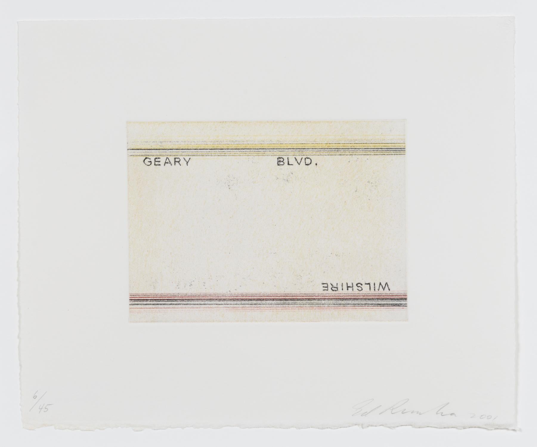Geary, Wilshire, from Los Francisco San Angeles - Print by Ed Ruscha