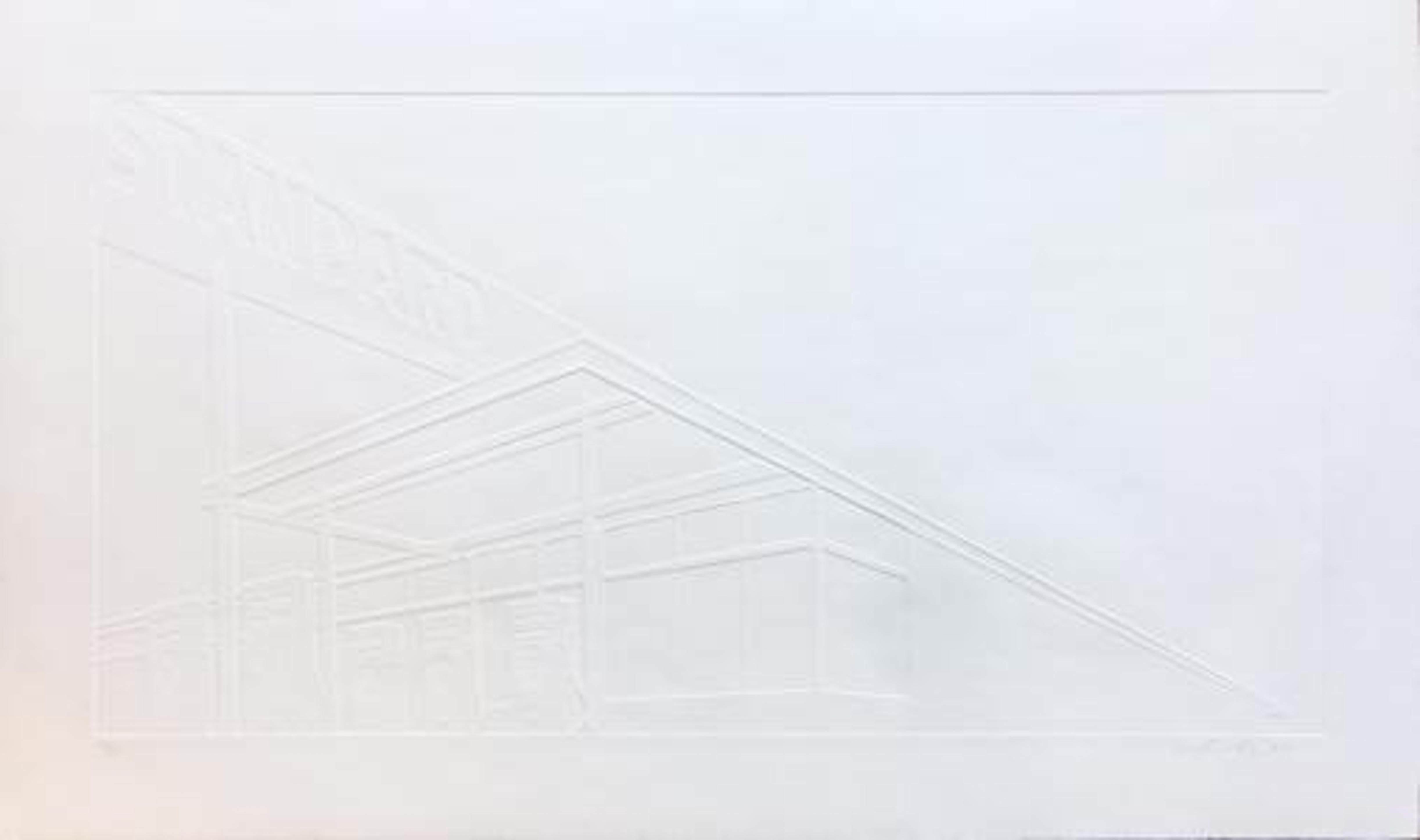 Ghost Station; 2011; Relief print on handmade Mixografia paper; 21 x 39 7/8 inch - Print by Ed Ruscha