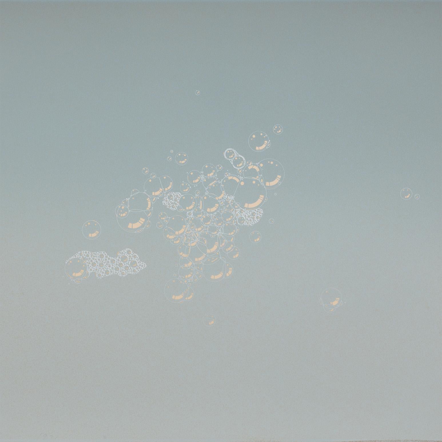 Grey Suds - Gray Abstract Print by Ed Ruscha
